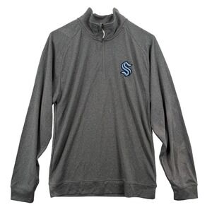 Seattle‎ Kraken Pullover Quarter Zip Mens Small Gray NHL Hockey Long Sleeve